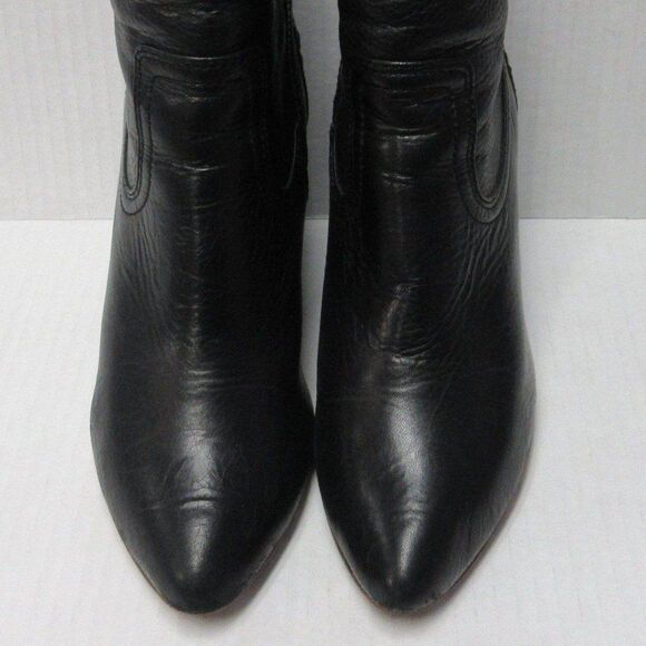 FRYE Regina Covered Wedge Boot Womens Size 6 Western Black Leather Ankle Bootie - Picture 3 of 12